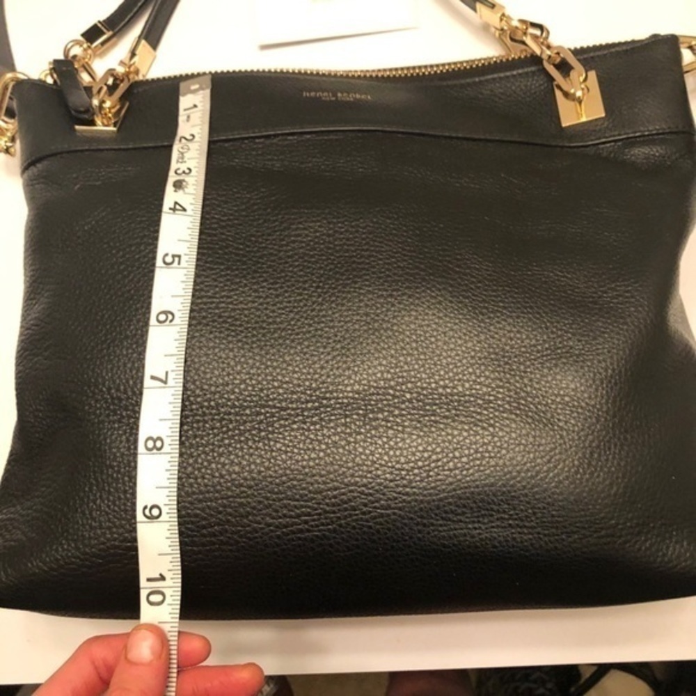 Henri bendel black leather soho messenger bag tags - Picture 5 of 16